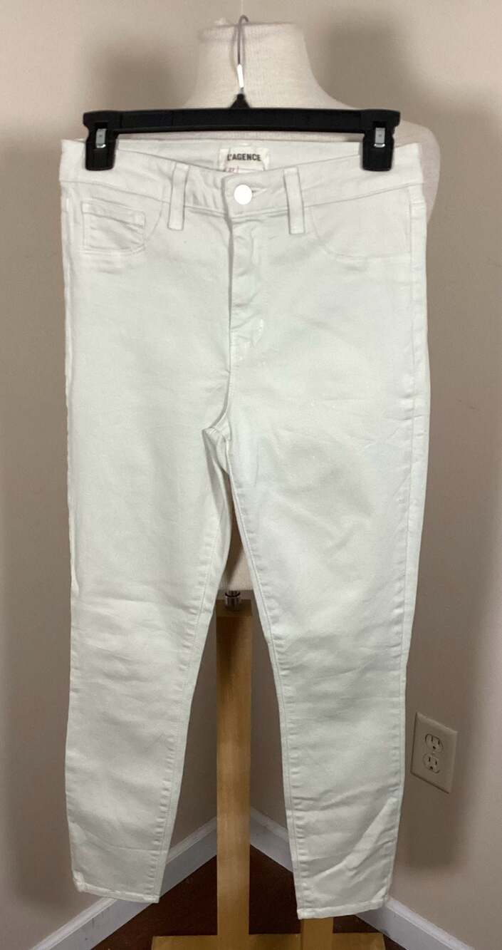 L'Agence Margot High-Rise Skinny Jeans White Size 27